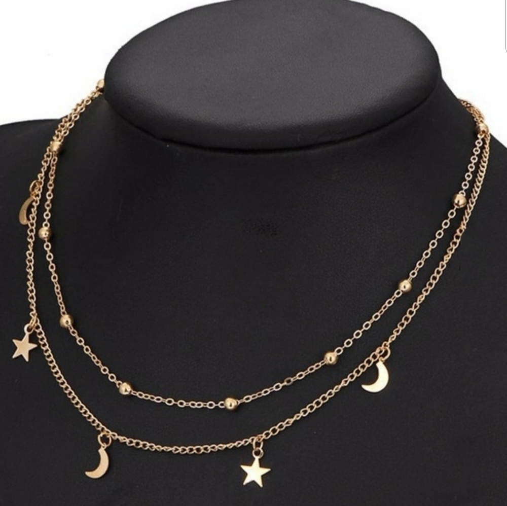 Moon & Star Layered Choker